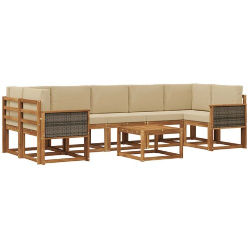 vidaXL Zunanja garnitura za sedenje z blazino 6 pcs Naravna, (5000281454) Cene