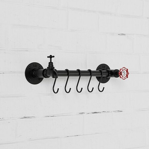 WALTECO Rusticline Zidna lajsna s kukicama (D x Š x V: 28 x 40 x 6 cm, Čelik) Cijene
