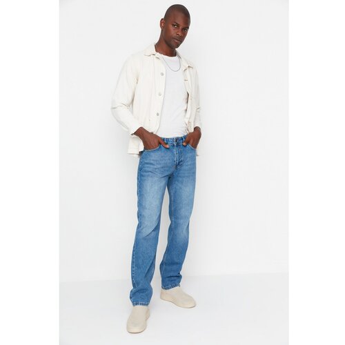 Trendyol Blue Men's Straight Fit Jeans Slike