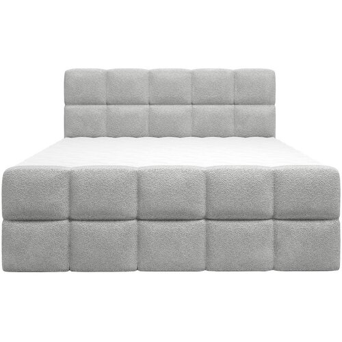 XORA POSTELJA Z VZMETNICO 160 cm x 200 cm , tekstil srebrne barve Slike