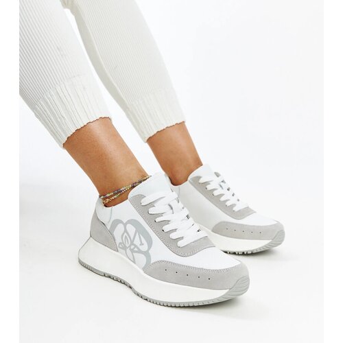 Gemre White and gray leather Salimah sneakers Slike