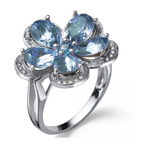 Ženski oliver weber fiore aquamarine prsten sa swarovski plavim kristalom m ( 41150m.202 ) Slike