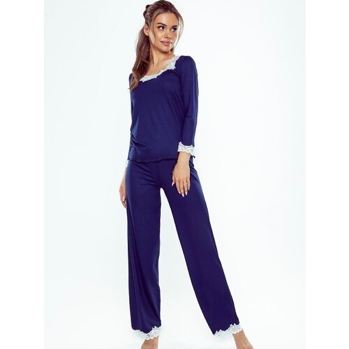 Eldar Pyjamas First Lady Arleta length/r S-XL navy blue-ecru 059 Cene