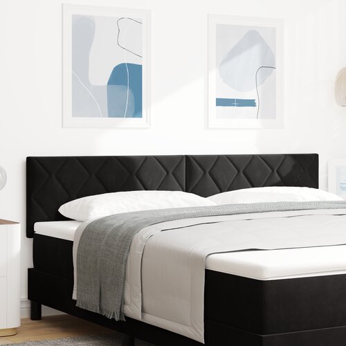 vidaXL LED glava postelje vzorec diamantnih blokov črna 180 cm mehka, glava postelje vzorec diamantnih blokov črna 180 cm mehka Cene