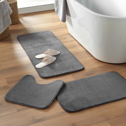 Douceur d int&amp;eacute;rieur Antracitno siva kupaonska prostirka za WC 45x45 cm Vitamine &amp;ndash; Slike