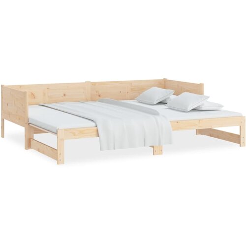  Dnevni krevet na izvlačenje masivna borovina 2x(80x200) cm Slike