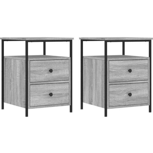 Maison Chic Dvo delni komplet Nočne omarice - Nočne mize siva sonoma 44x45x60 cm inženirski les, (21690183) Slike