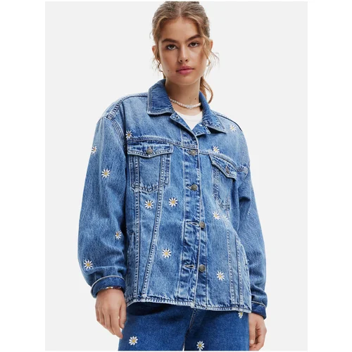 Desigual Blue Women Patterned Denim Jacket Aramis - Women