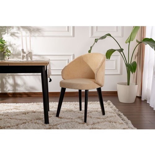 Hanah home stolica bentley - beige, black beigeblack chair set (2 pieces) Cene