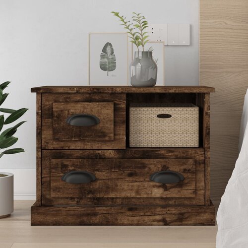 The Living Store Nočna omarica dimljeni hrast 60x39x45 cm - Nočna Omarica, (21433131) Slike
