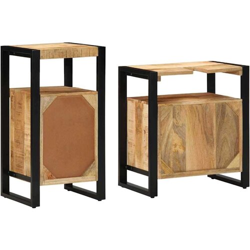  Set namje&amp;scaron;taja za kupaonicu 2 pcs Smeđa Čvrsto grubo drvo manga Slike