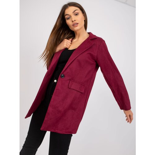 Fashion Hunters Dark purple women&amp;#039;s blazer from Irmina eco suede Slike