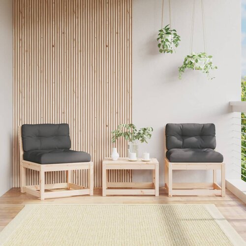 VidaXL Vrtni kavč brez naslonjal z blazinami 2 kosa 63,5x73x78 cm Slike