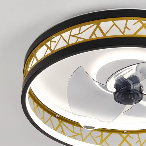 Brilagi LED prigu&amp;scaron;iva plafonski ventilator LED/34W/230V 50 cm crna/zlatna + daljinski upravljač Slike