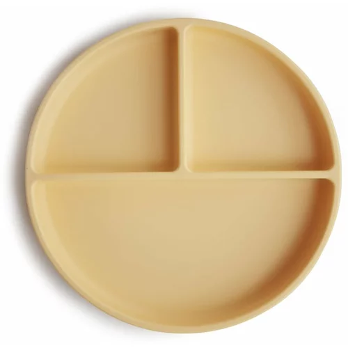 Mushie Silicone Suction Plate tanjur s pregradama s vakuumskim držačem Daffodil 1 kom