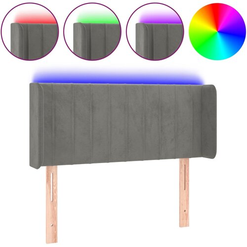 Maison Chic led posteljno vzglavje - vzglavna omarica - nočna omarica svetlo sivo 103x16x78/88 cm žamet, (21711743) Slike