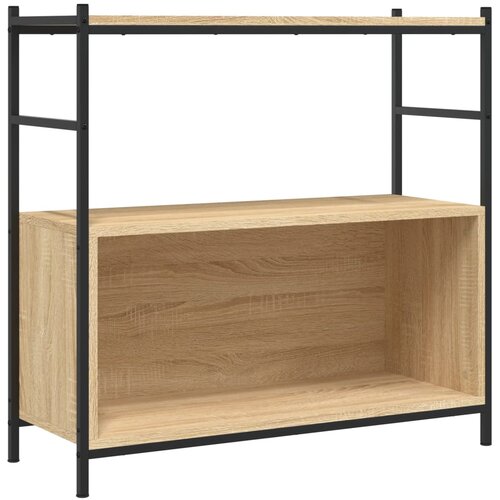  Regal za knjige boja hrasta 80 x 30 x 78,5 cm od drva i željeza Slike