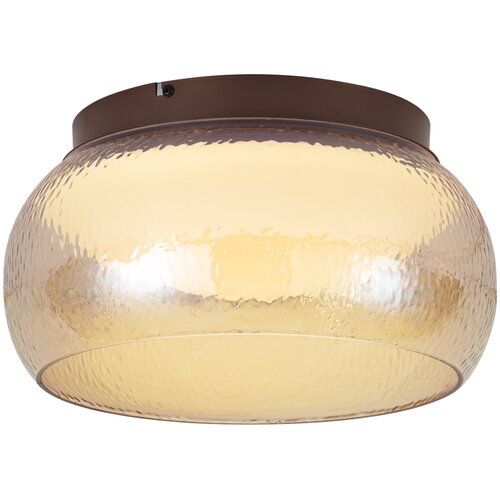 QAZQA Art Deco stropna svetilka rjava z jantarnim steklom vključno z LED 3-stopenjsko zatemnilna - Thimble Slike