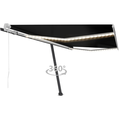 VidaXL Avtomatska tenda LED + senzor 400x350 cm antracitna Slike