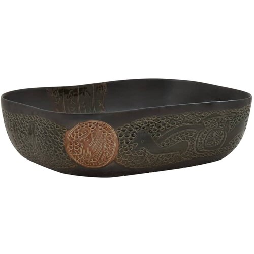 Maison Chic Umivalnik - Kopalna umivalnik Nadpultni črn pravokoten 48x37,5x13,5 cm keramika, (21684811) Cene