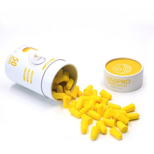  Čepki Za U&amp;scaron;esa Iz Pene - Haspro Tube50 Yellow - 50 Parov Slike