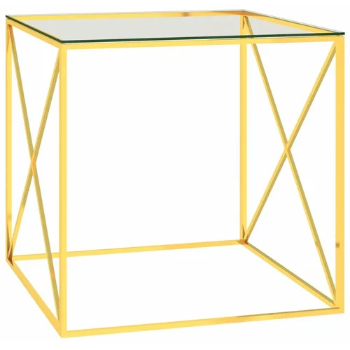  Klubska mizica zlata 55x55x55 cm nerjaveče jeklo in steklo, (20715683)