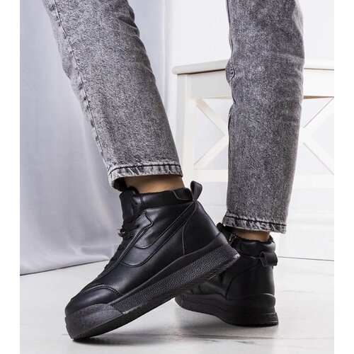 D/CEO Black wedge heeled boots Etylioo Cene