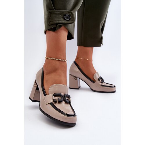 S. BARSKI Women's Patent Leather Pumps in Beige D&A Cene