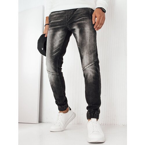 DStreet Spodnie męskie jeansowe joggery czarne Slike