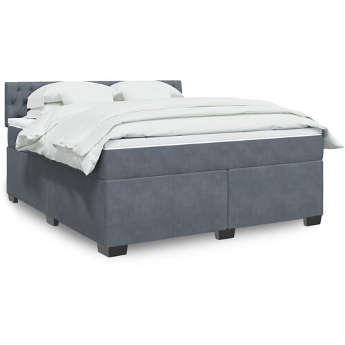 The Living Store Box spring postelja z vzmetnico temno siva 180x200 cm žamet - Box Spring Postelja, (21428286) Cene