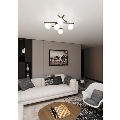  plafonsko svetlo smart 5xE14/10W/230V crno/belo Slike