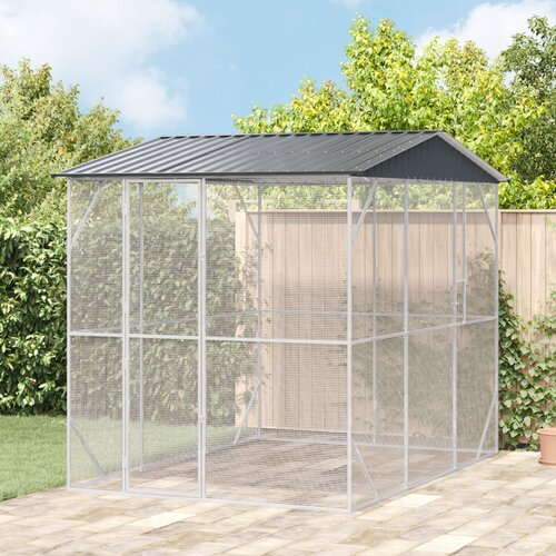vidaXL Kletka za ptice Anthracite 310x227x247 cm Jeklo Cene