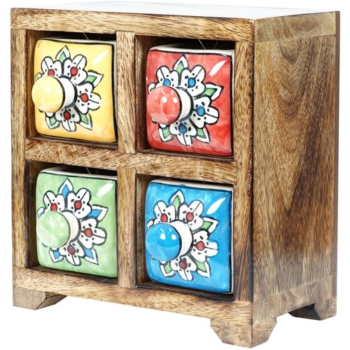 Signes Grimalt Košare, škatle in košarice Stojalo Za Začimbe S 4 Predali Kostanjeva Cene