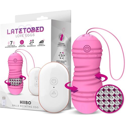 LATETOBED Hiibo Vibrating & Rotating Egg with Remote Control Pink Cene
