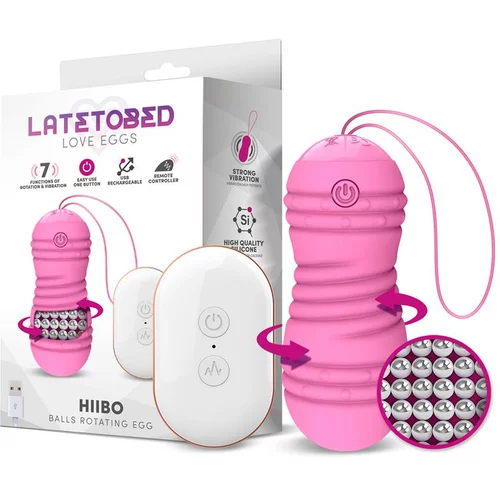 LATETOBED Hiibo Vibrating & Rotating Egg with Remote Control Pink