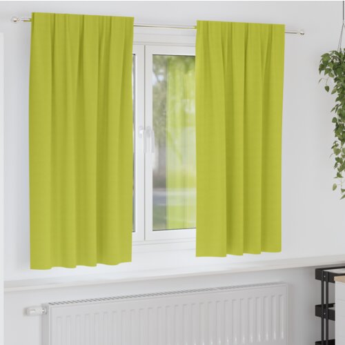 vidaXL Zavjese sa zavjesama 2 pcs Jabukova zelena Poliester Cijene