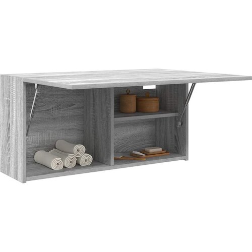 VidaXL Kopalni&amp;scaron;ka stenska omarica siva sonoma 80x25x40 cm inž. les Slike