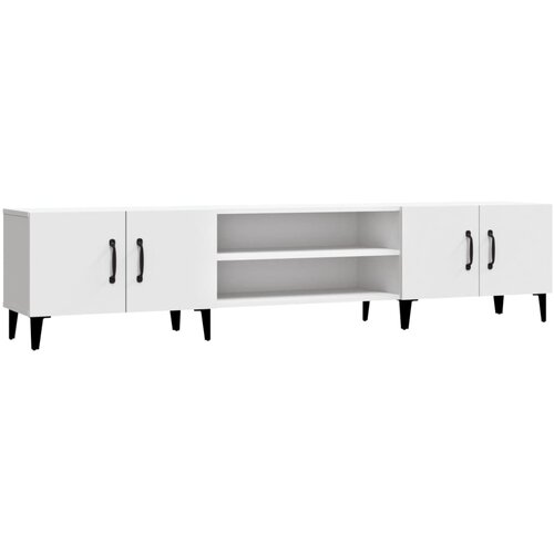 Maison Chic TV omarica - TV stojalo - Televizijska omarica bela 180x31,5x40 cm inženirski les, (21699113) Slike