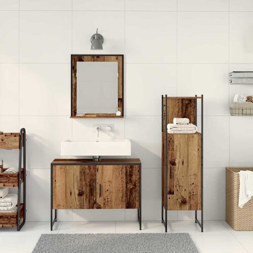  Set namje&amp;scaron;taja za kupaonicu 3 kom. Smeđa 33 x 33 x 113.5 cm Slike