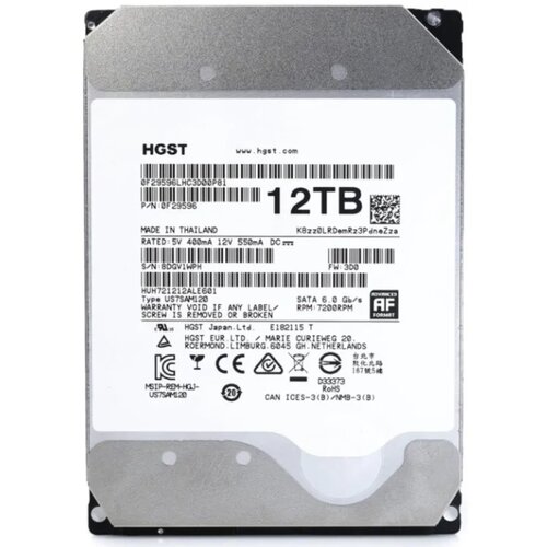  HDD 3.5 * 12TB HUH721212ALE601 HGST - Ultrastar 7200rpm 256MB SATA3 (DAHUA Compatible)(12999) Cene