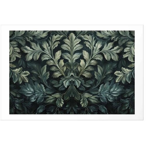  Plakat - Victorian Leaves in Dark Greens 60x40 Bez okvira s margom Slike