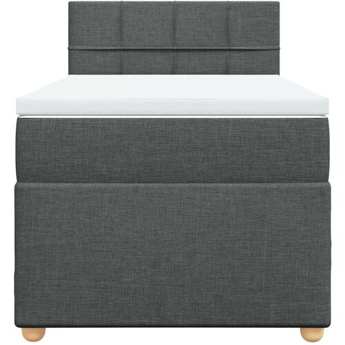 VidaXL Krevet s oprugama i madracem tamnosivi 90 x 190 cm od tkanine Slike