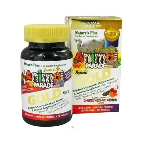 Nature&amp;#039;s Plus Animal Parade GOLD Multivitamini - voćna mje&amp;scaron;vina - 60 žvak. tabl. Slike