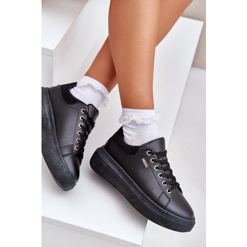 PM1 Women's Sneakers On Platform Eco Leather Black Lelandine Cene