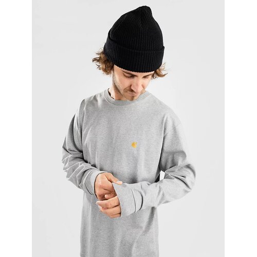 Carhartt WIP Chase Majica z dolgimi rokavi grey heather / gold Slike