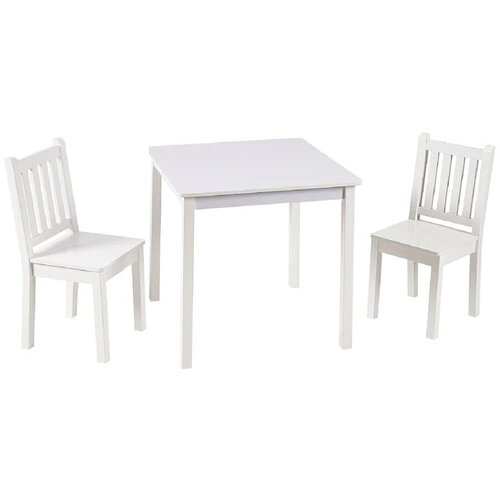Kinder_Home dečiji drveni sto sa 2 stolice, set za učenje, crtanje, igru, jelo - beli ( TF-6644-V ) Cene