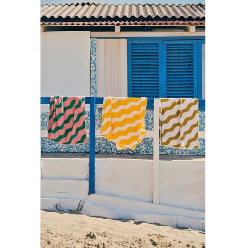 Jotex Zeleni/ružičasti pamučan ručnik 90x150 cm Waves &amp;ndash; Slike