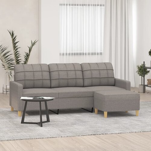 The Living Store Kavč trosed s stolčkom za noge taupe 180 cm blago - Trosed S Stolčkom Za Noge, (21657140) Cene