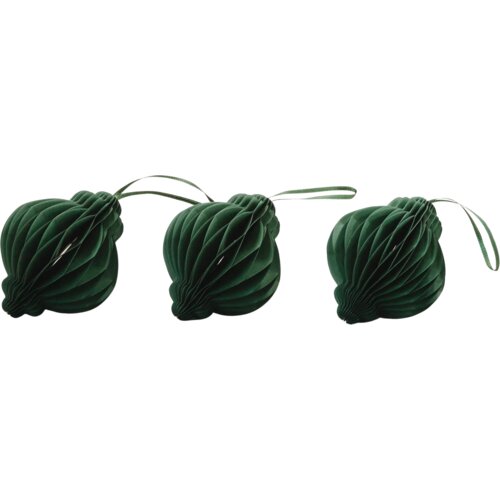 Eulenschnitt Papirnati novoletni okraski 10 cm, 3-delni set - temno zelena Cene