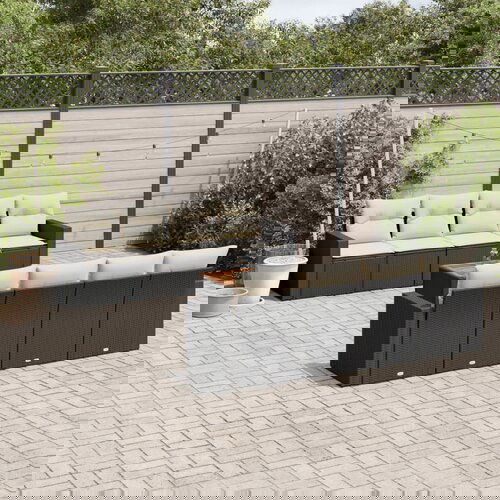 VidaXL 9-dijelni set vrtnih sofa s jastucima crni od poliratana Slike